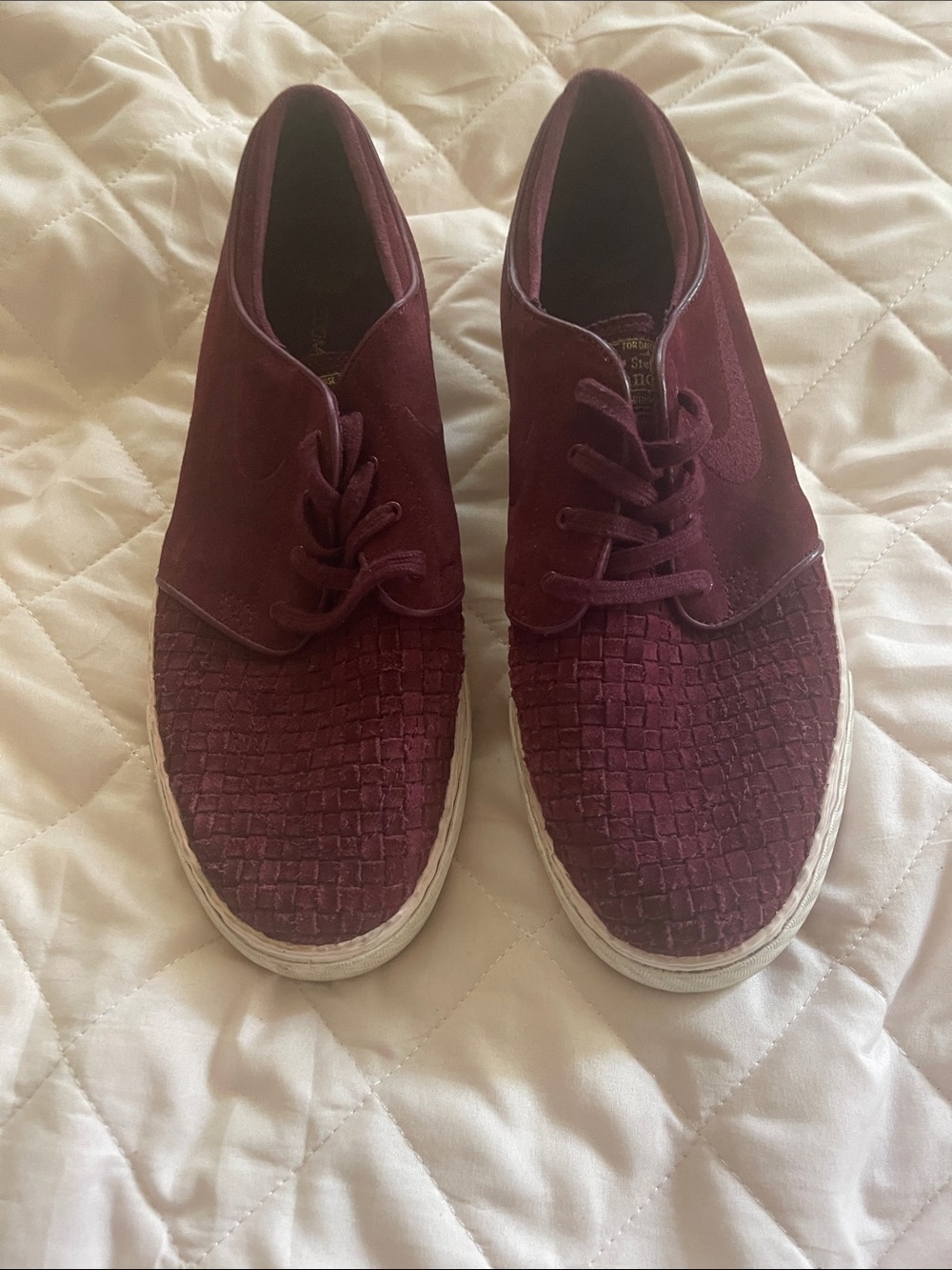 Nike Air “Stefan Janoski” Burgundy Woven Platform Sneakers -Size 11.5